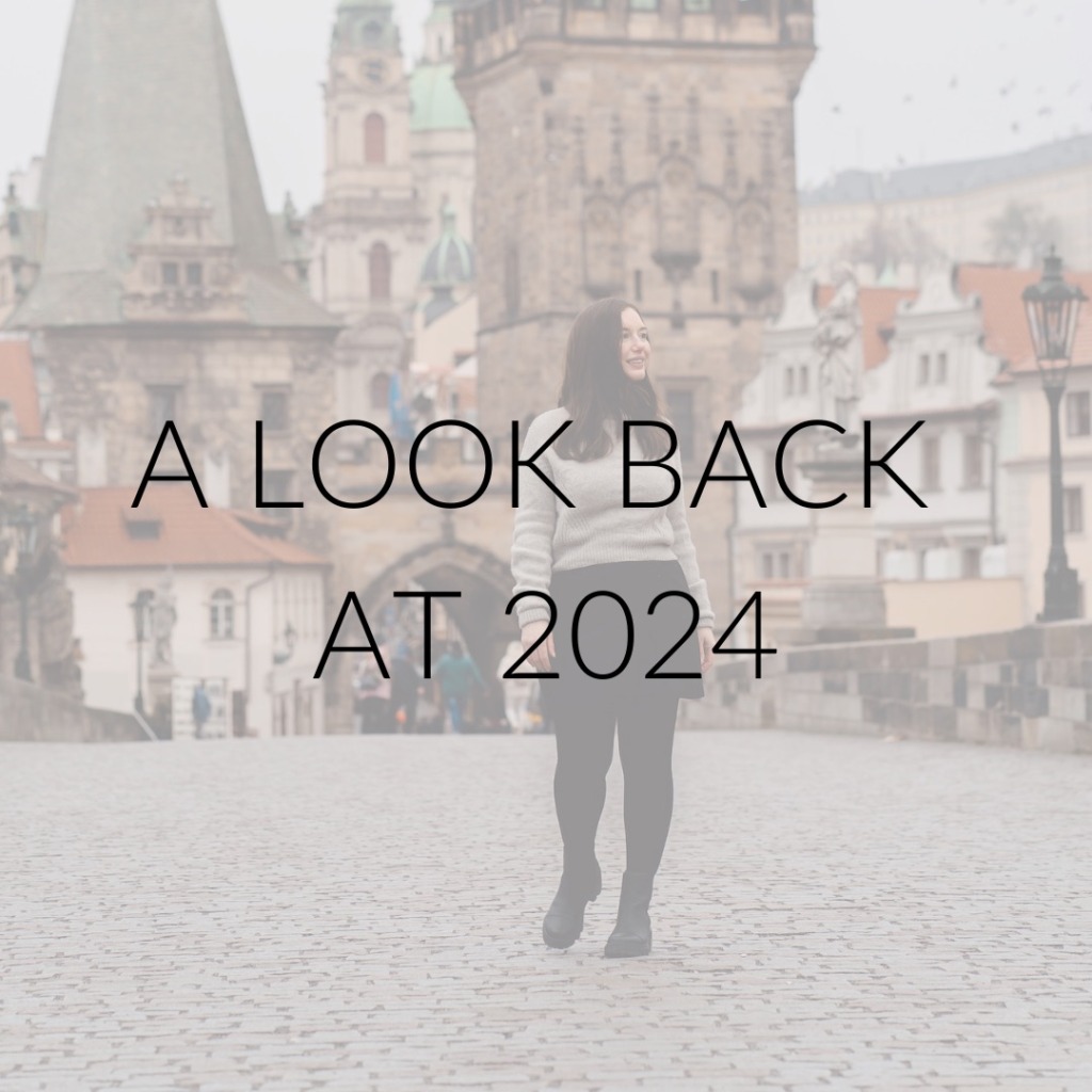 Alyssa in Prague with text overlay "A look back at 2024"