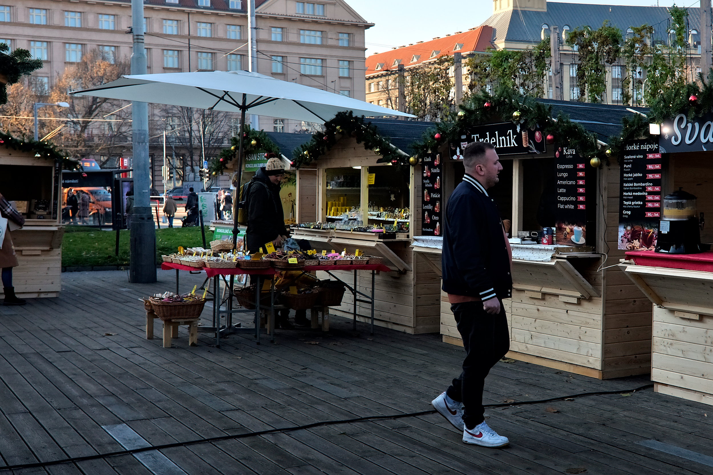 A Christmas market in Prague