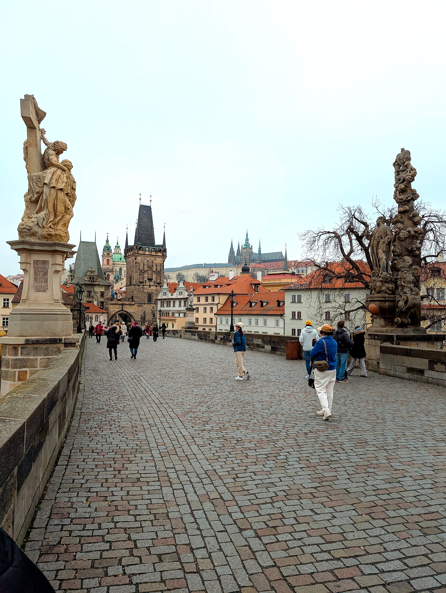 People on Charles Bridge in Prague