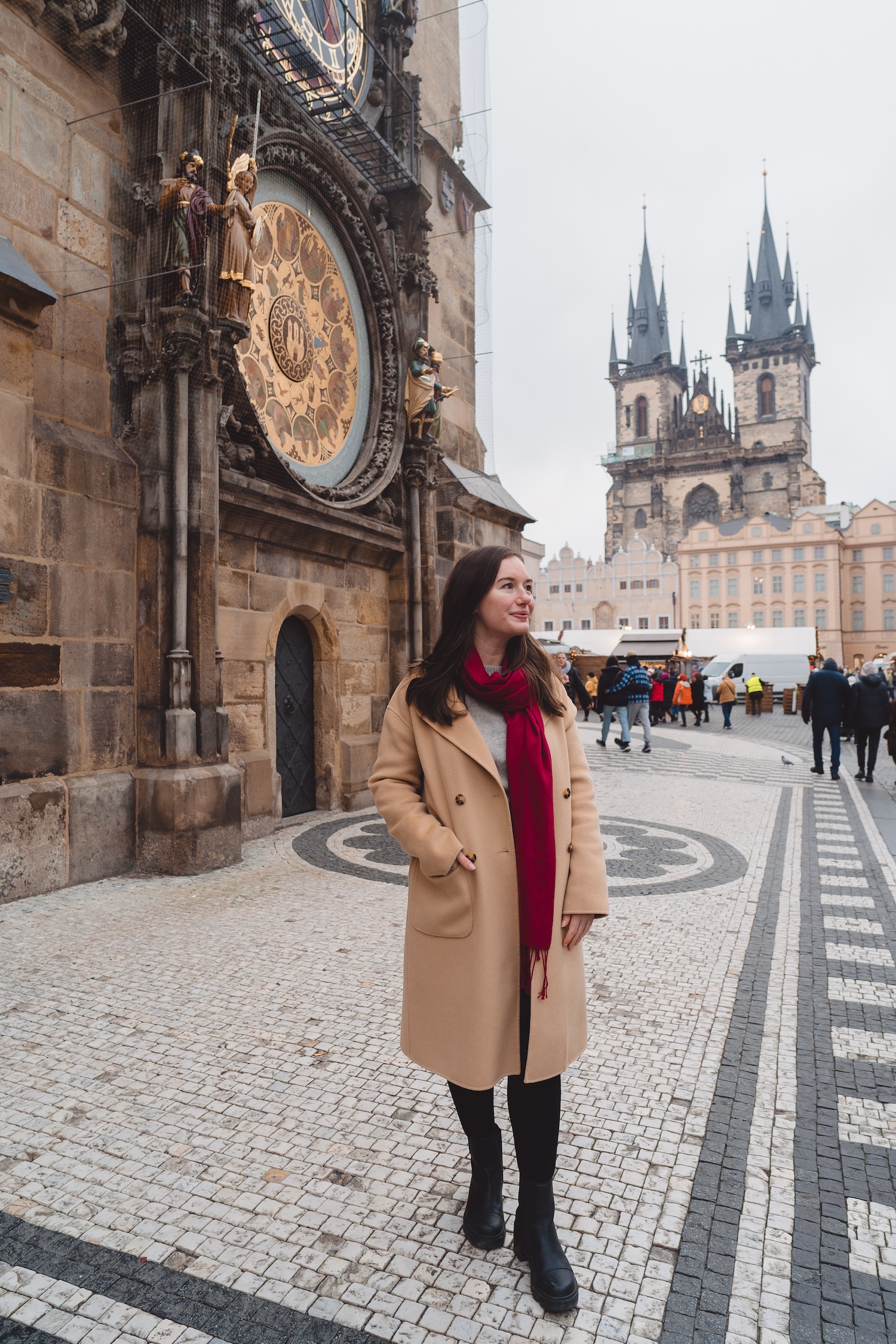 Alyssa in front of Old Town Square in Prague