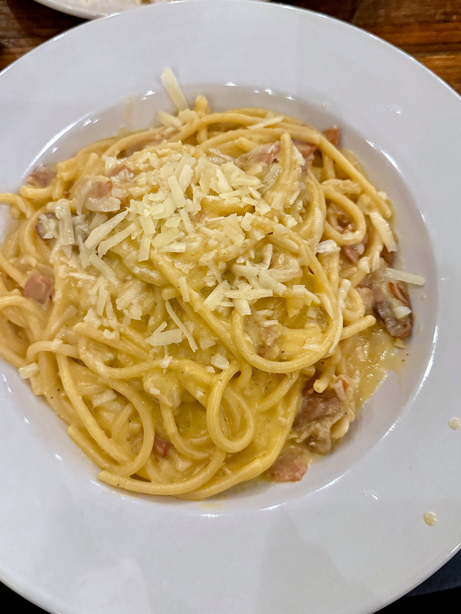 A bowl of carbonara at Buona Forchetta