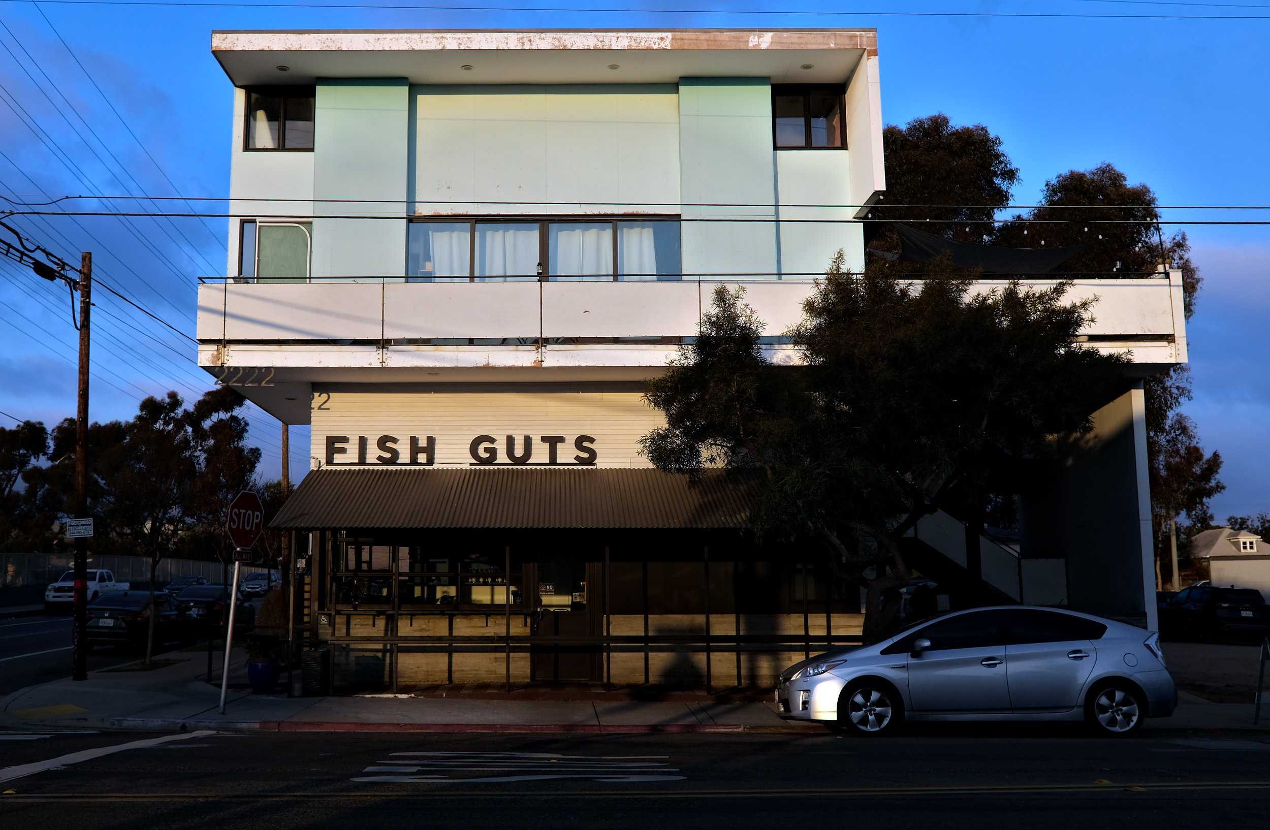 The exterior of Fish Guts restaurant