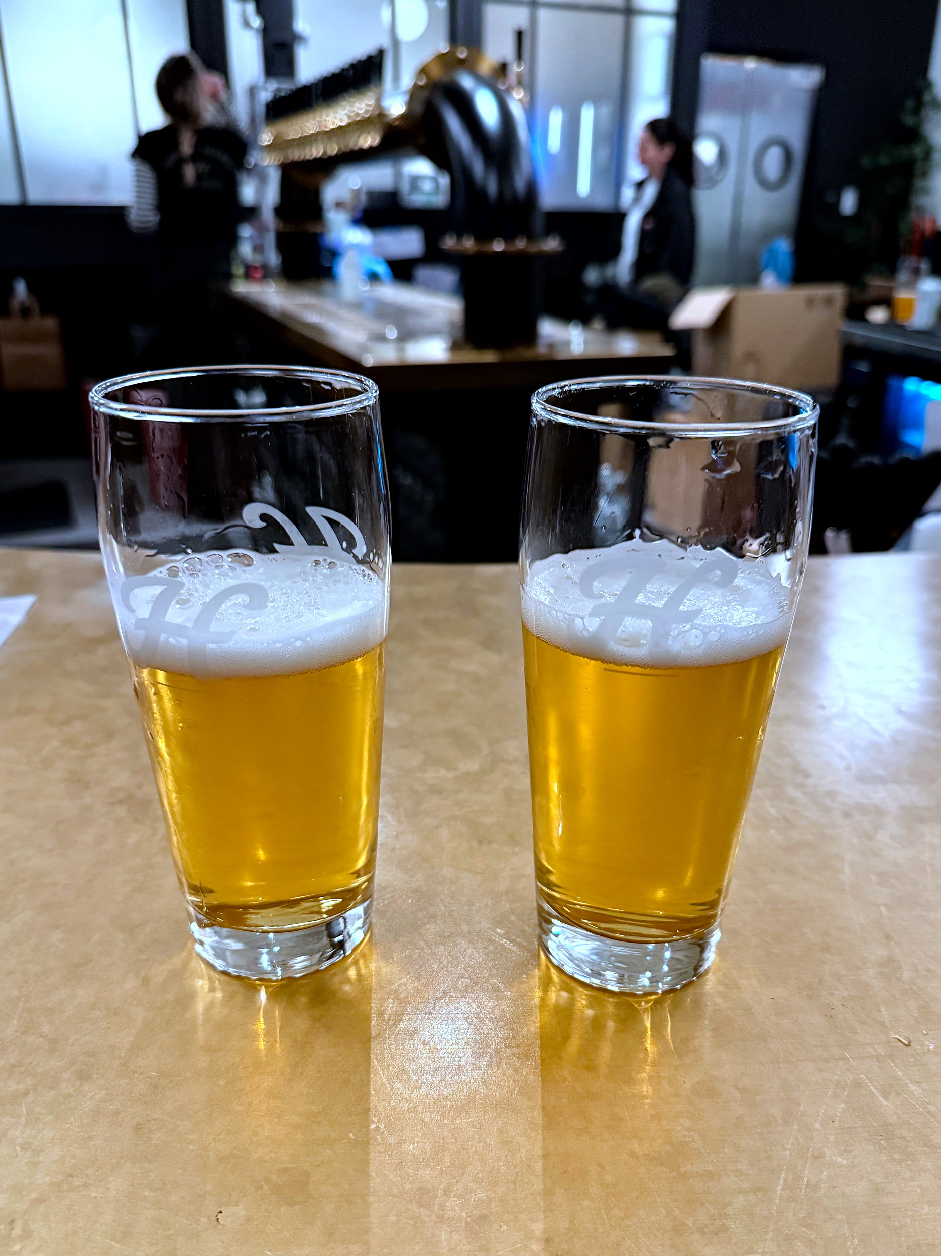 Two beers at Harland Brewing South Park