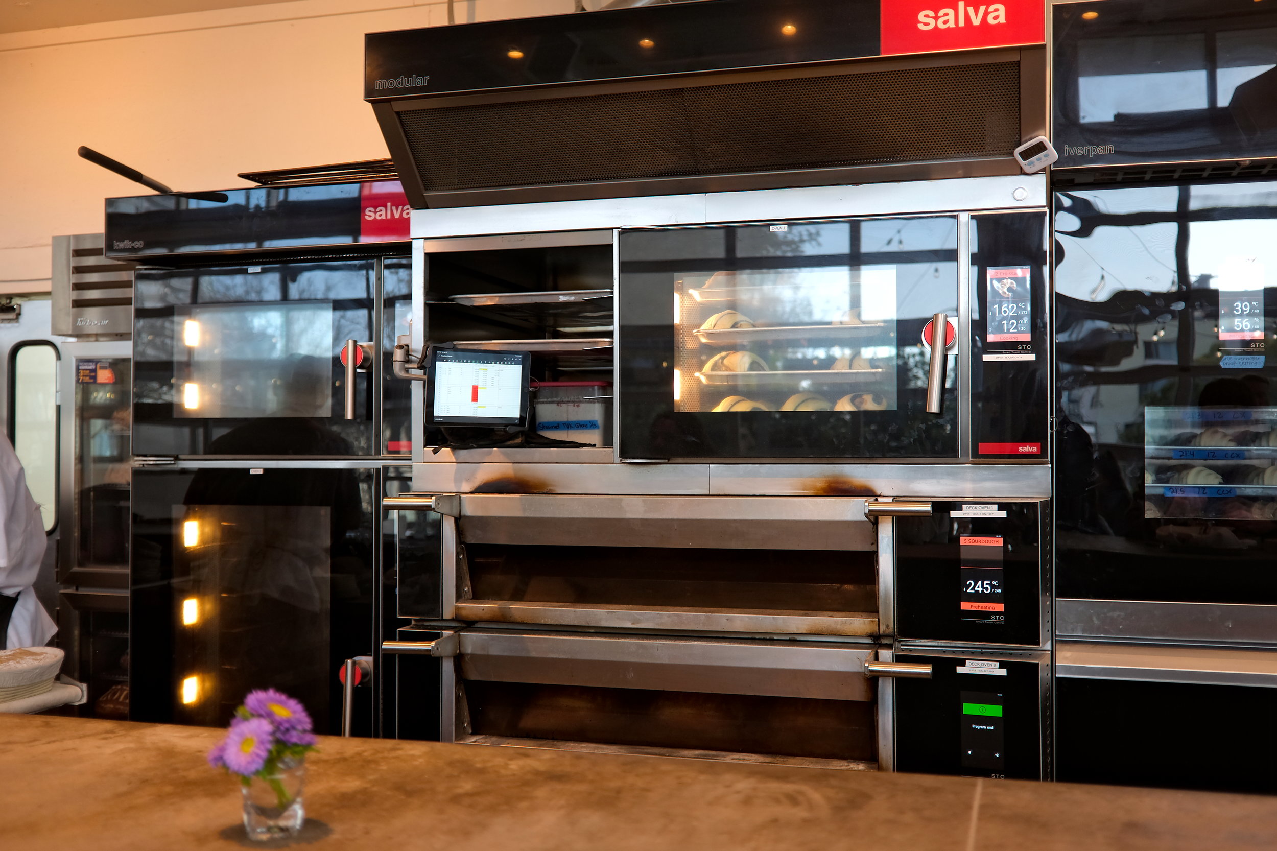 Croissants in the oven at IZOLA in San Diego