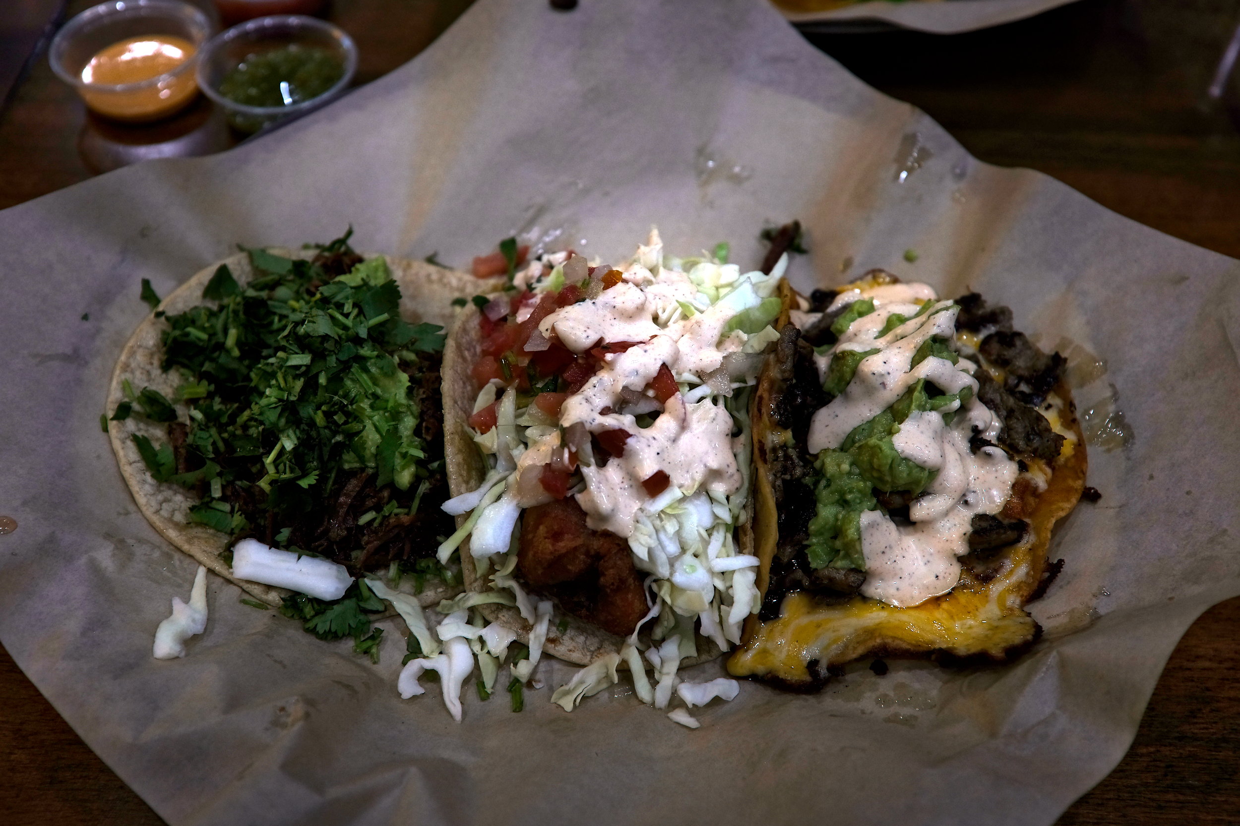 Three tacos from Johnny Mañanas