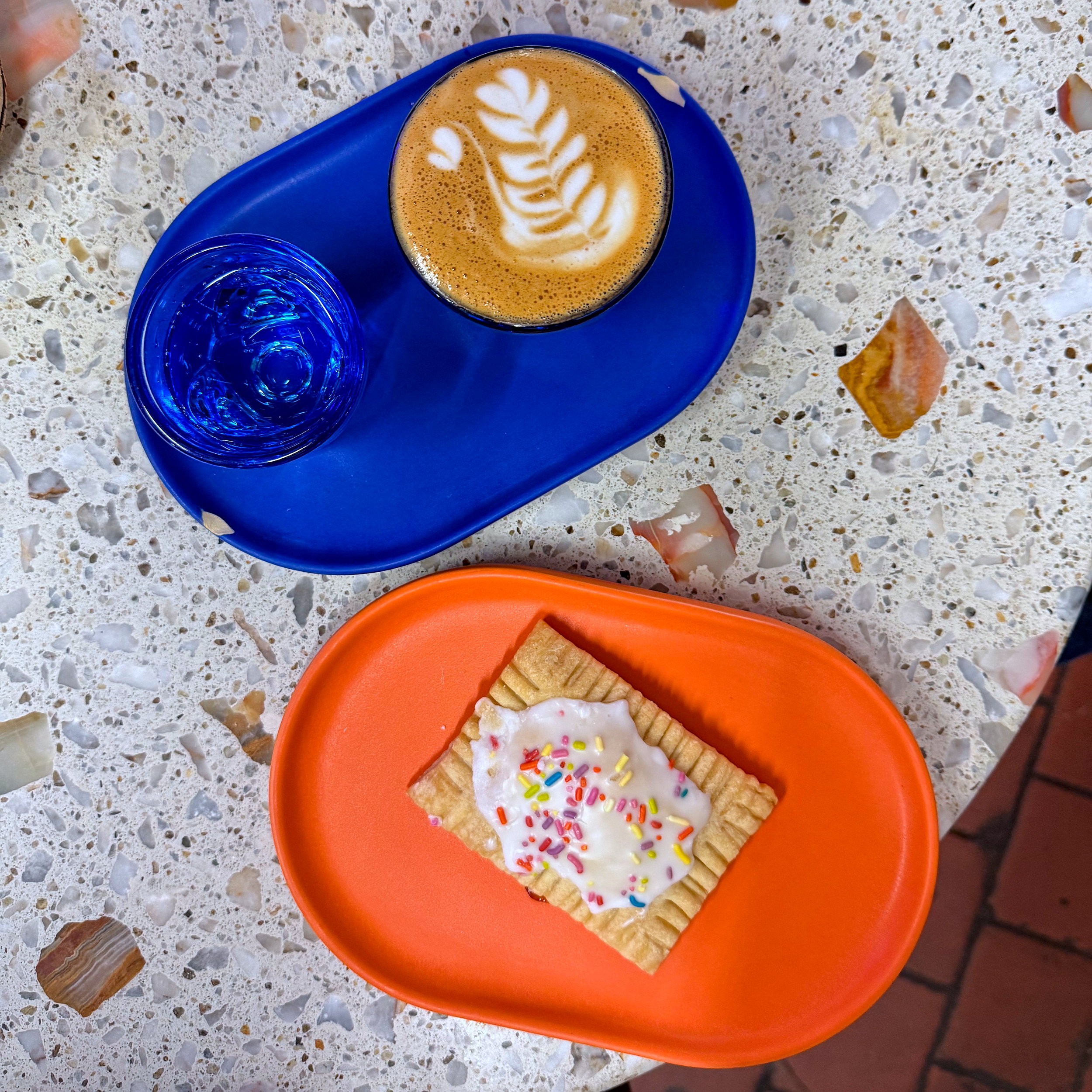 A house made toaster pastry and a cappuccino from Provecho! Coffee Co.