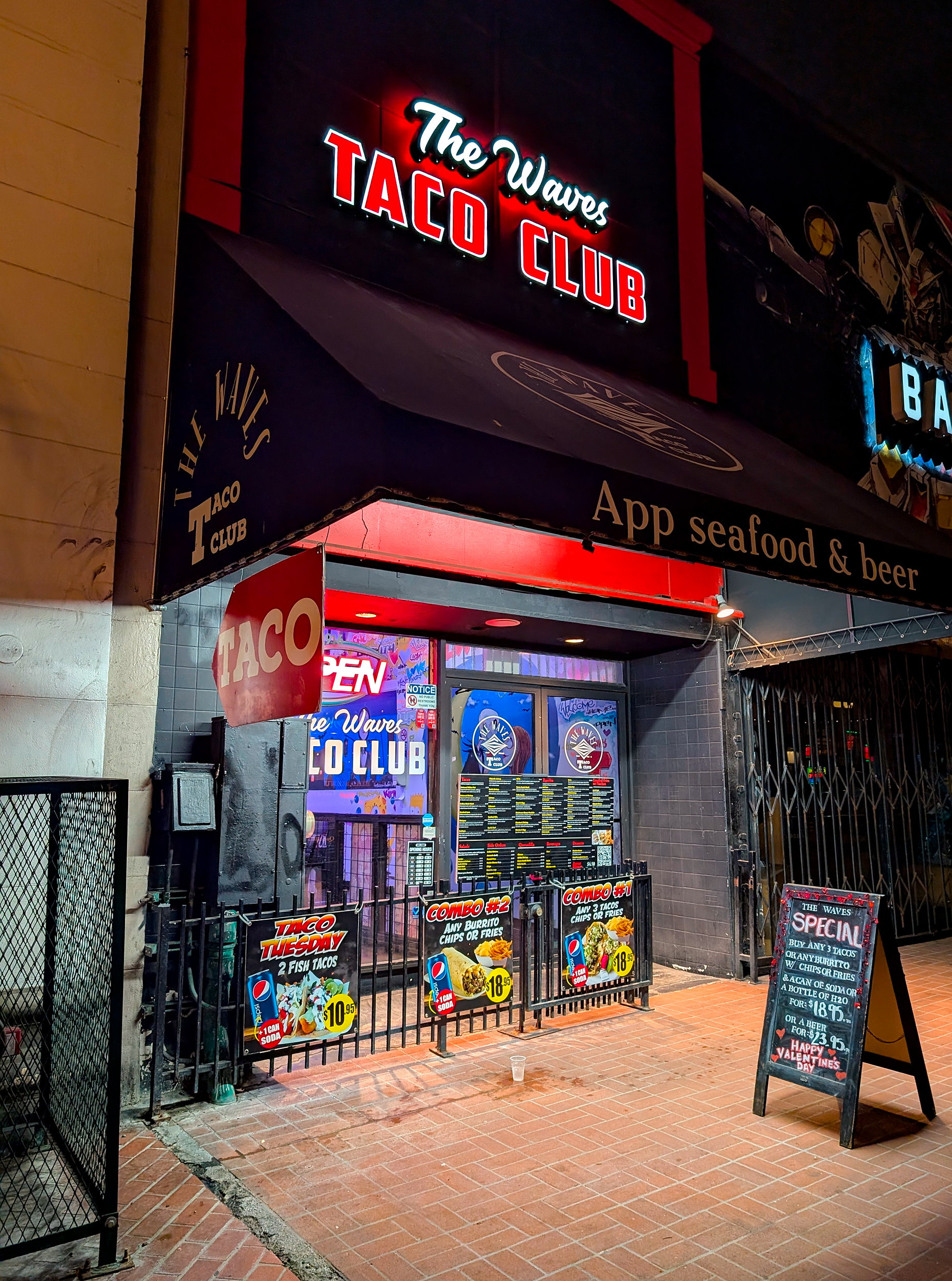 Entrance to The Waves Taco Club